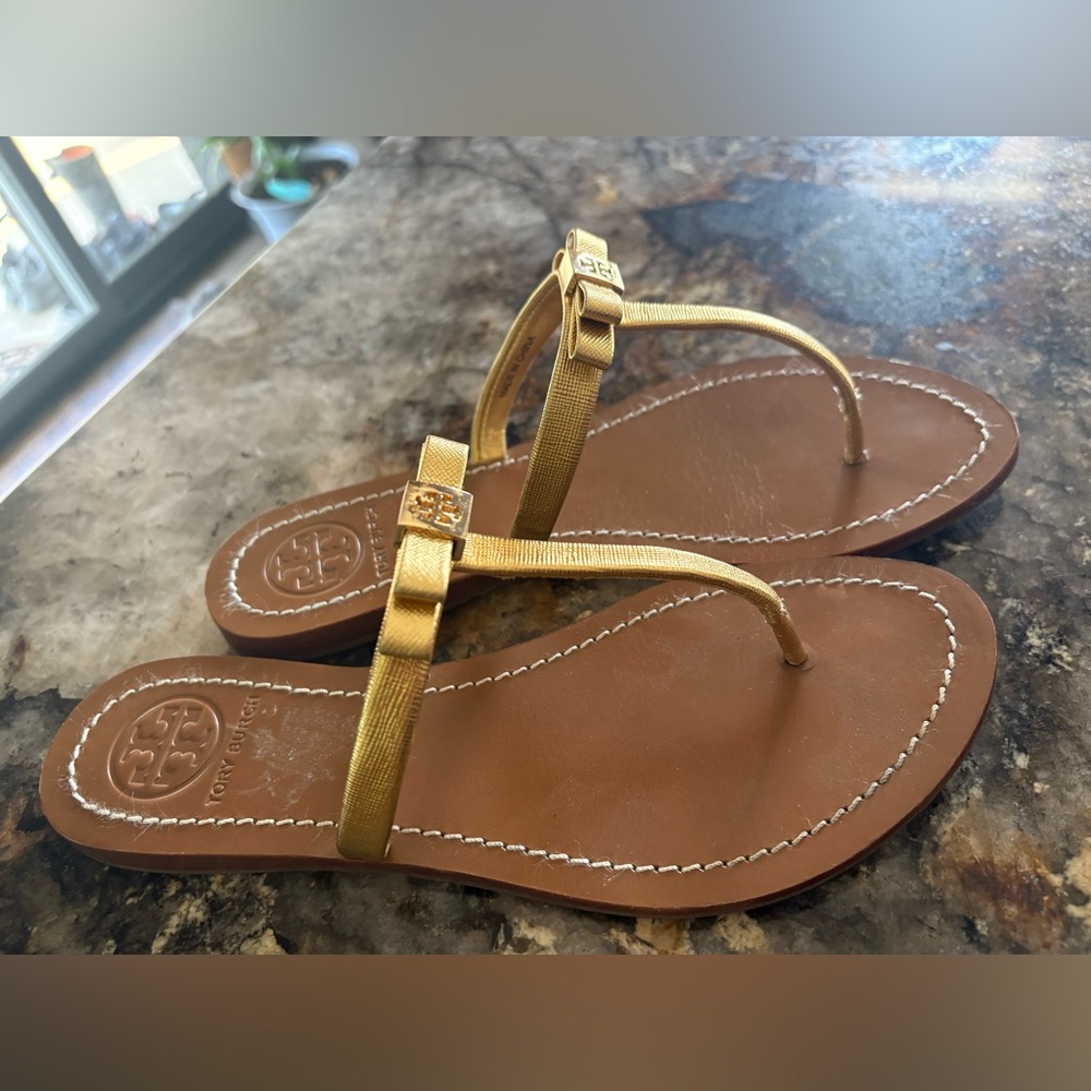 Tory Burch Gold Women's Sandals Leighanne 7